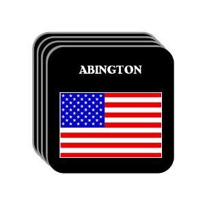 US Flag   Abington, Massachusetts (MA) Set of 4 Mini Mousepad Coasters