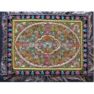   ZARDOZI HANDMADE JEWEL CARPET RUG WALL HANGING: Home & Kitchen