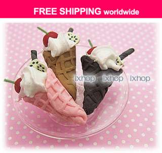 pcs Ice Cream Waffer Cherry Resin Cabochon 6004 03150  