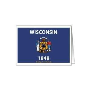  Wisconsin   City of Waukesha   Flag   Souvenir Card Card 