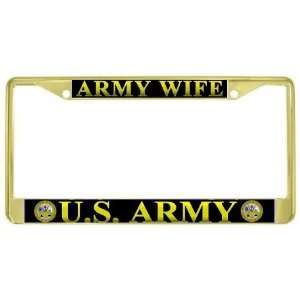  US United States Army Wife Gold Metal License Plate Frame 