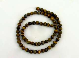 6mm Natural Stone Tiger Eye Faceted Round Loose Beads  