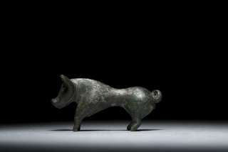 charming, well modeled ancient Celtic bronze figure of a Wild Boar 