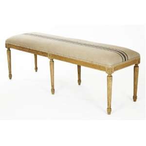  French Country Lille Dining Banquette Bench with Blue 