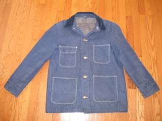 Vintage Wrangler Denim Jean Coat Jacket 38 Wool Lined!  