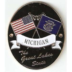  Michigan & United States of America Flags   Hiking Stick 