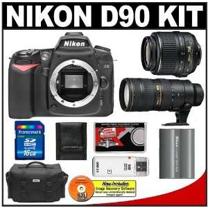  Nikon D90 Digital SLR Camera + 18 55mm AF S VR Lens + 70 