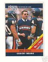 1990 PRO SET HEAD COACH # 59 CHICAGO BEARS MIKE DITKA  