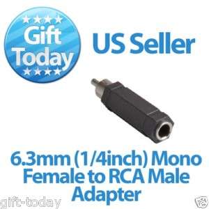 3mm (1/4inch) Mono Female to RCA Male Adapter MP3 MP4  