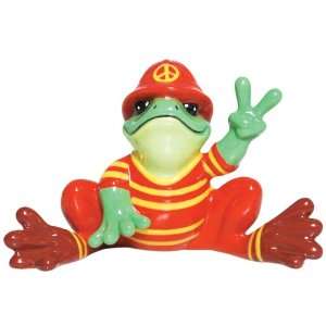 Westland Giftware Peace Frogs Ceramic Fireman Frog Figurine, 3 1/4 