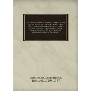   by Lovel Tomlinson Lovel,Burke, Edmund, 1729? 1797 Tomlinson Books