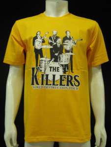 THE KILLERS T Shirt WORLD DESTRUCTION TOUR XL Yellow  