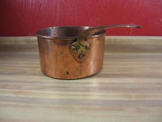 Antique Hammered Copper Pot with Hand Forged Handle  