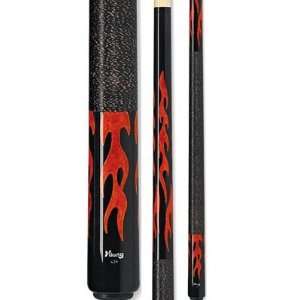 Viking Cherry Red Stained Birds Eye Maple Flames Pool Cue (weight=20oz 