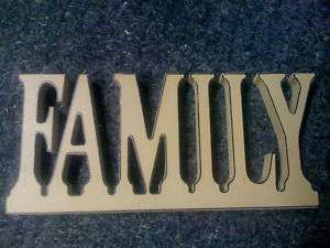 Wood Sign Decor for Home or Business Word FAMILY  