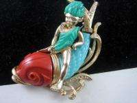 Stunning Vintage Inlaid Molded young KING NEPTUNE Boy Crystal 