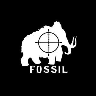 Woolly Mammoth Fossil Hunter 5 Year White Vinyl Decal Window Vehicle 