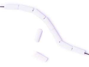 GLASS WAMPUM spacer Beads 8x3mm 35g Vials White  