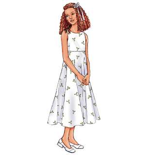 B3714 Butterick 3714 Girls Sleeveless Short Sleeved Formal Dress 