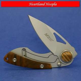 Mtech Framelock Knife With Wood Onlays  