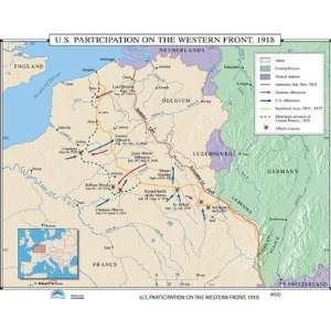   Map 30149 U.S. History Wall Maps   U.S. Participation on Western Front