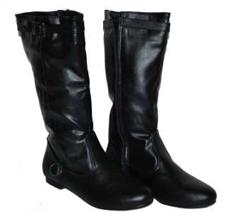 Womens Rider Boots in 3 Colors, Black, Light Brown, D. Brown, FLATS 