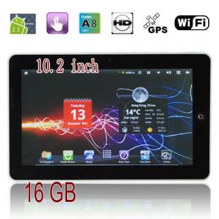 10.2 INCH ANDROID 2.3 TABLET GPS 1.3GHZ 16GB HDMI NEW !!  