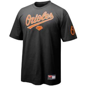  Nike Baltimore Orioles Black Practice T shirt Sports 