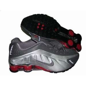  Nike Shox R4 Grey/Silver/Red Running Shoe Men,: Sports 