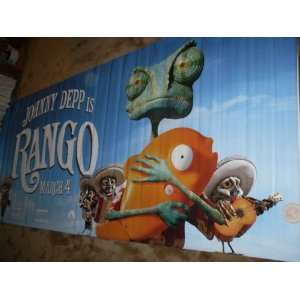  RANGO Movie Theater Display Banner JOHNNY DEPP Everything 