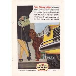  1945 Ad General Tire Lady & Dog Original Vintage Print Ad 