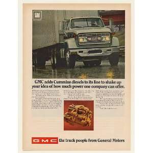   1969 GMC Truck Cummins Diesel Engine Print Ad (51259): Home & Kitchen