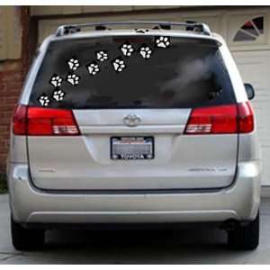  12 WHITE PAW PRINTS 3 Vinyl STICKERS / DECALS (DOGS,ANIMALS,WALL 
