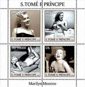 Marilyn Monroe Sheet 4 stamps St Thomas Principe ST4307  