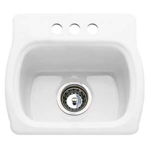   208 Chandler Americas Island Sink with 3 Hole Self Rimming, White Heat