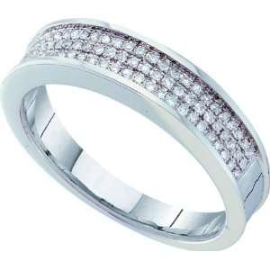  The Shining Fortitude Mens Band 10K White Gold with .25CT 