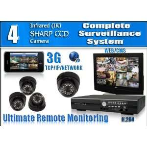 : Evertech CCTV System 4 Channel Home Security Camera System Network 