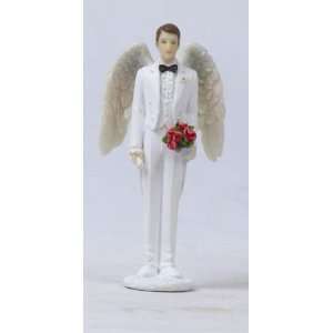  Angel Groom Figurine In White: Home & Kitchen