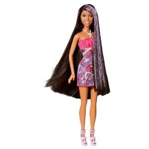  Barbie Hair Tastic Long Hair African American Doll: Toys 