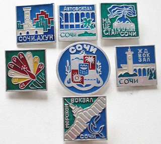 USSR souvenir 7 pins 2014 Winter Olympics Sochi Russia  