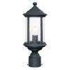 NEW 3 Light Large Outdoor Post Lamp Lighting Fixture, Black, Clear 