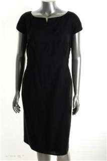 Tahari ASL NEW Plus Size Cocktail Dress Black Linen Sale 22W  