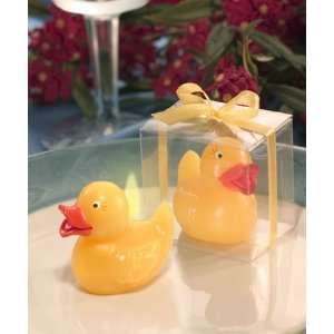  Baby Keepsake: Yellow Duck Candle in Clear Box: Baby