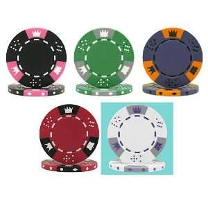    Tri Color Crowns 1000 Bulk Poker Chips   Choose