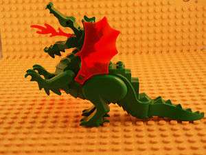 Lego Castle Dragon Green with Neon Orange Wings & Fire  