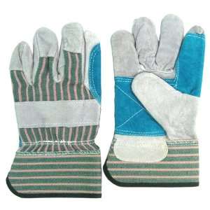  Suede Leather Work Gloves Blue and Green: Home Improvement