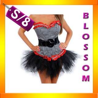 5091 Black Red Burlesque Lolitta Corset Tutu Skirt 8 14  