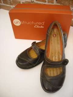 CLARKS Unstructured BROWN Leather MARYJANES 8.5 W NEW  
