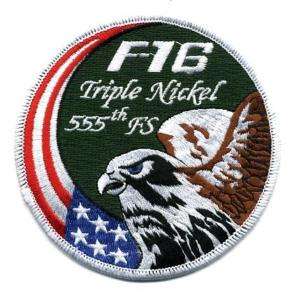 USAF Patch 555th FIGHTER SQUADRON, F 16 SWIRL  