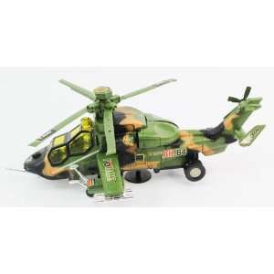  Green AH 64 BUMP N GO Helicopter Battery Operated toy Air 